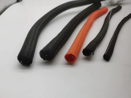 Self-extinguishing PET Wrap Around Braided Sleeving Cable Dilindungi Wire Harness Manajemen