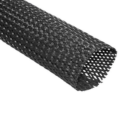 Disesuaikan PET Expandable Berliku lengan Berliku Wire Sleeve UL RoHS