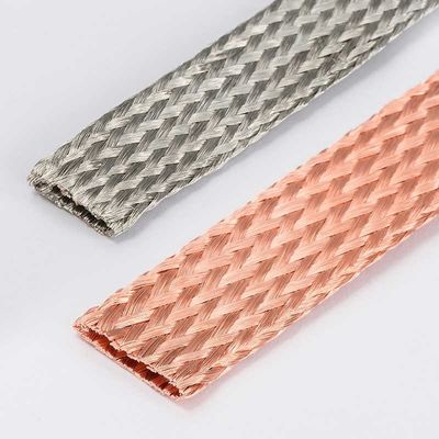Flat Flexible Electrical Copper Braided Connectors Tahan suhu tinggi