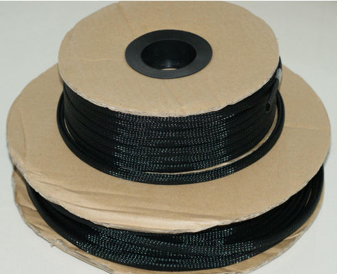 UL RoHS Hitam PET Expandable Berlapis Sleeve Tahan Suhu Tinggi