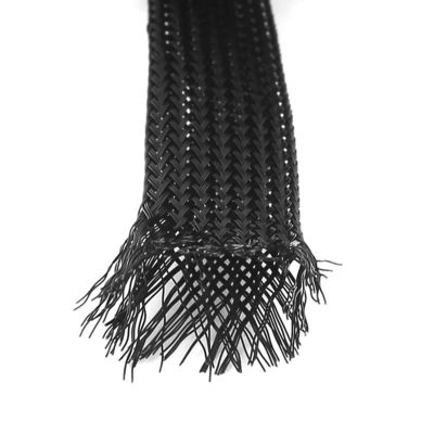UL RoHS Hitam PET Expandable Berlapis Sleeve Tahan Suhu Tinggi