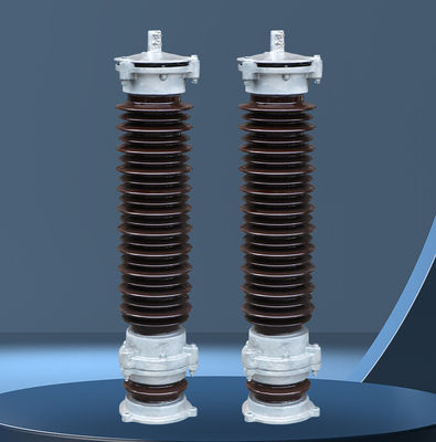 Porselen Rumah Metal Oxide Surge Arrestor Keramik Power Station Tipe Zinc Oxide Arrestor
